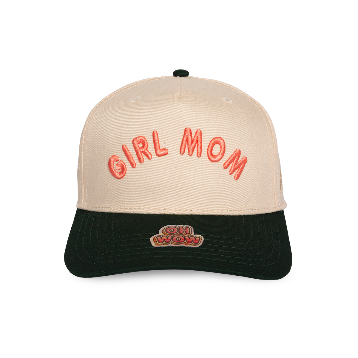 Girl Mom - Natural & Dark Green Hat