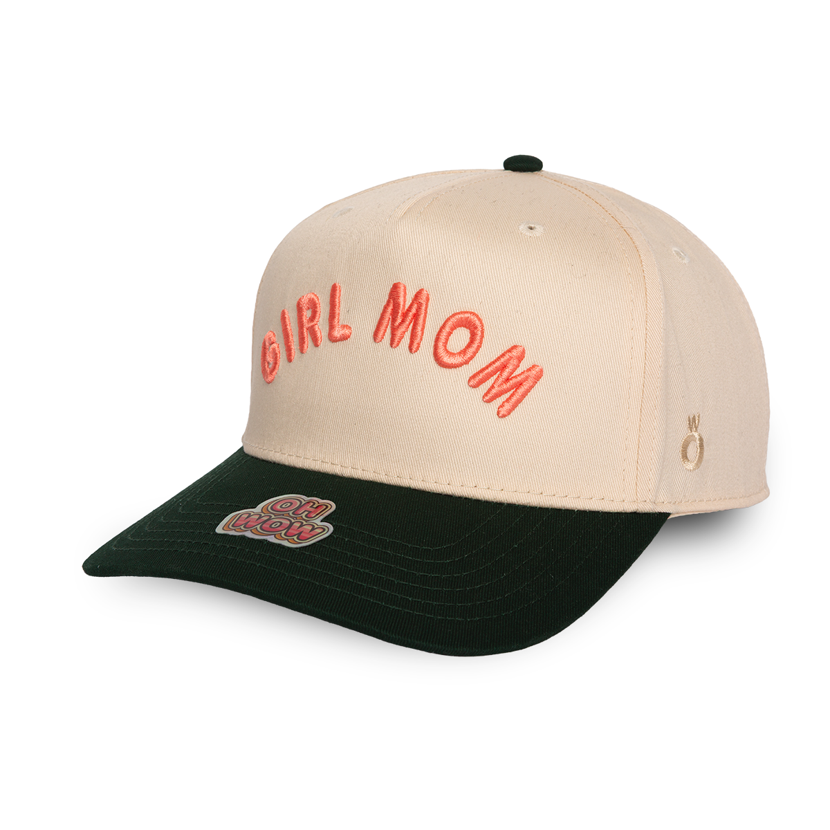 Girl Mom - Natural & Dark Green Hat